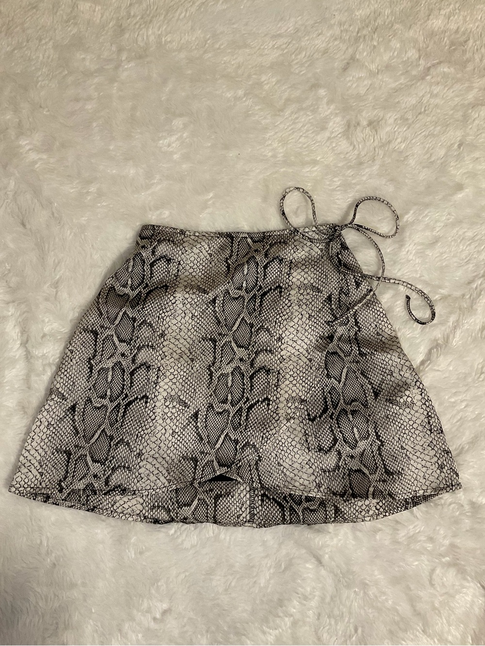 Altar'd State Black & White Snake-Print Silky Skirt